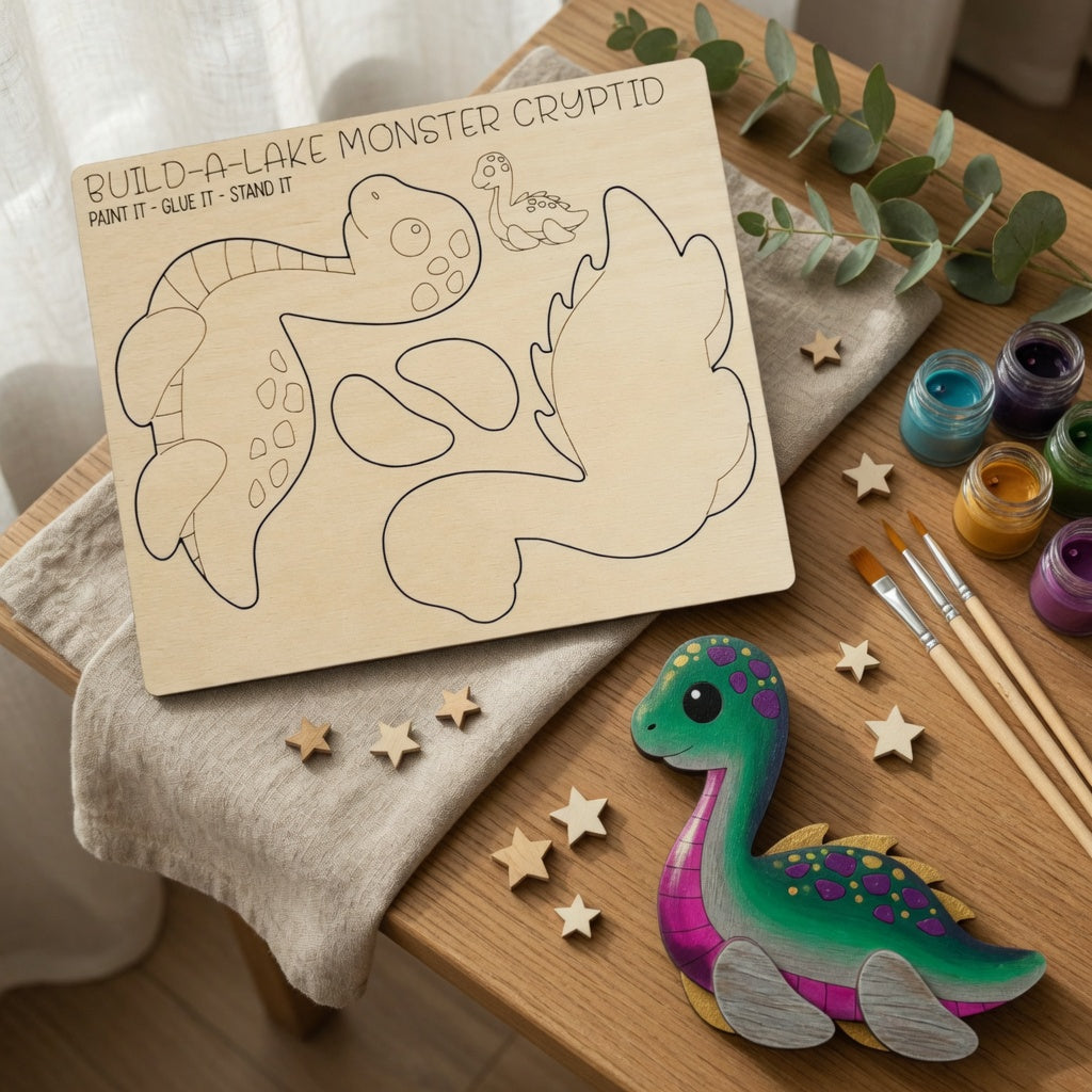 - Kids DIY Cryptid Pop-Out Cards: Handmade Kids Wooden Craft Kit - White Ranch Studio