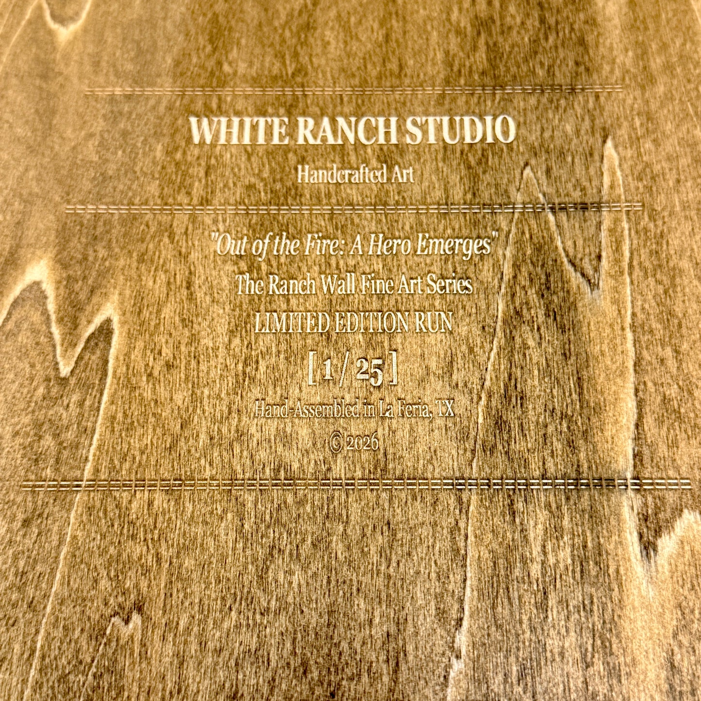 Out of the Fire: A Hero Emerges – Limited Edition Firefighter 3D Wood Art - White Ranch Studio