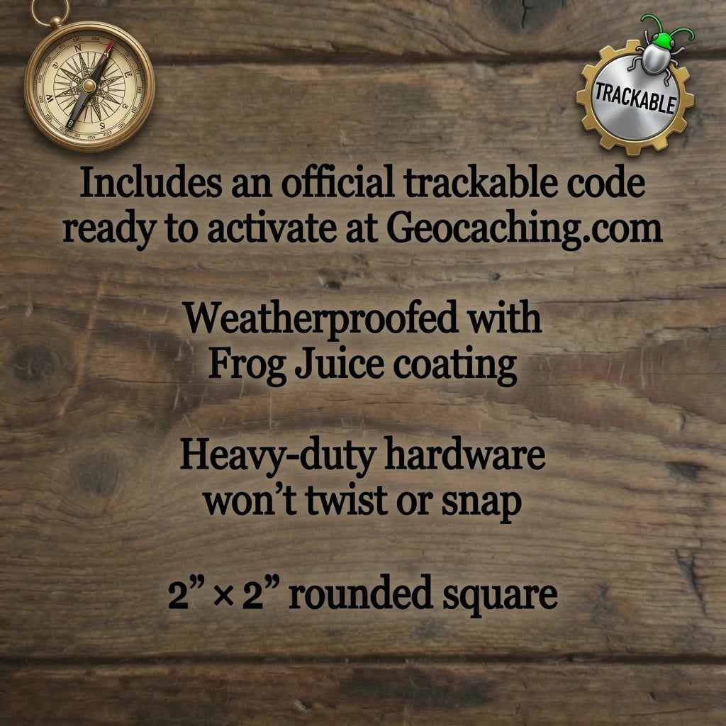 - Trackable Bigfoot Geocache Keychain: Squatch and Seek Series - White Ranch Studio