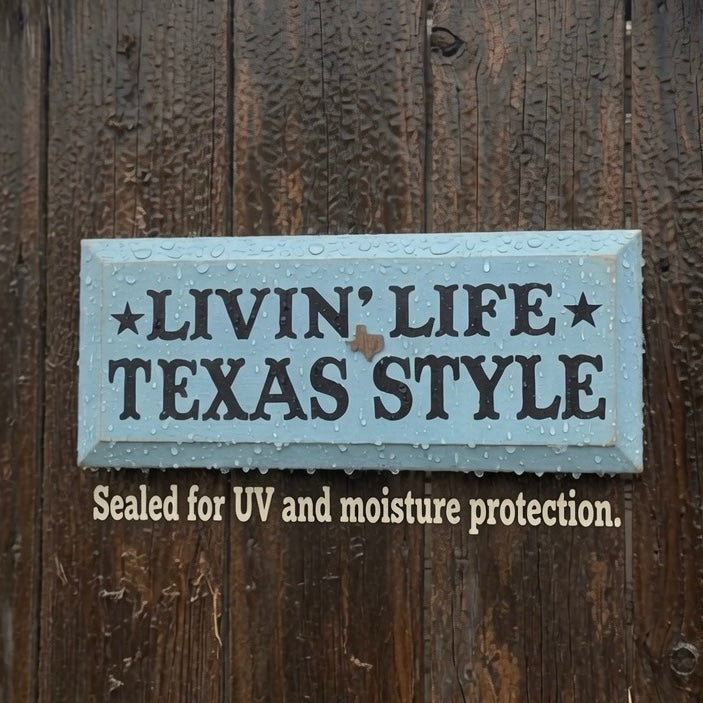 Texas Style Weatherproof Sign for Outdoor Charm and Lasting Pride - White Ranch Studio