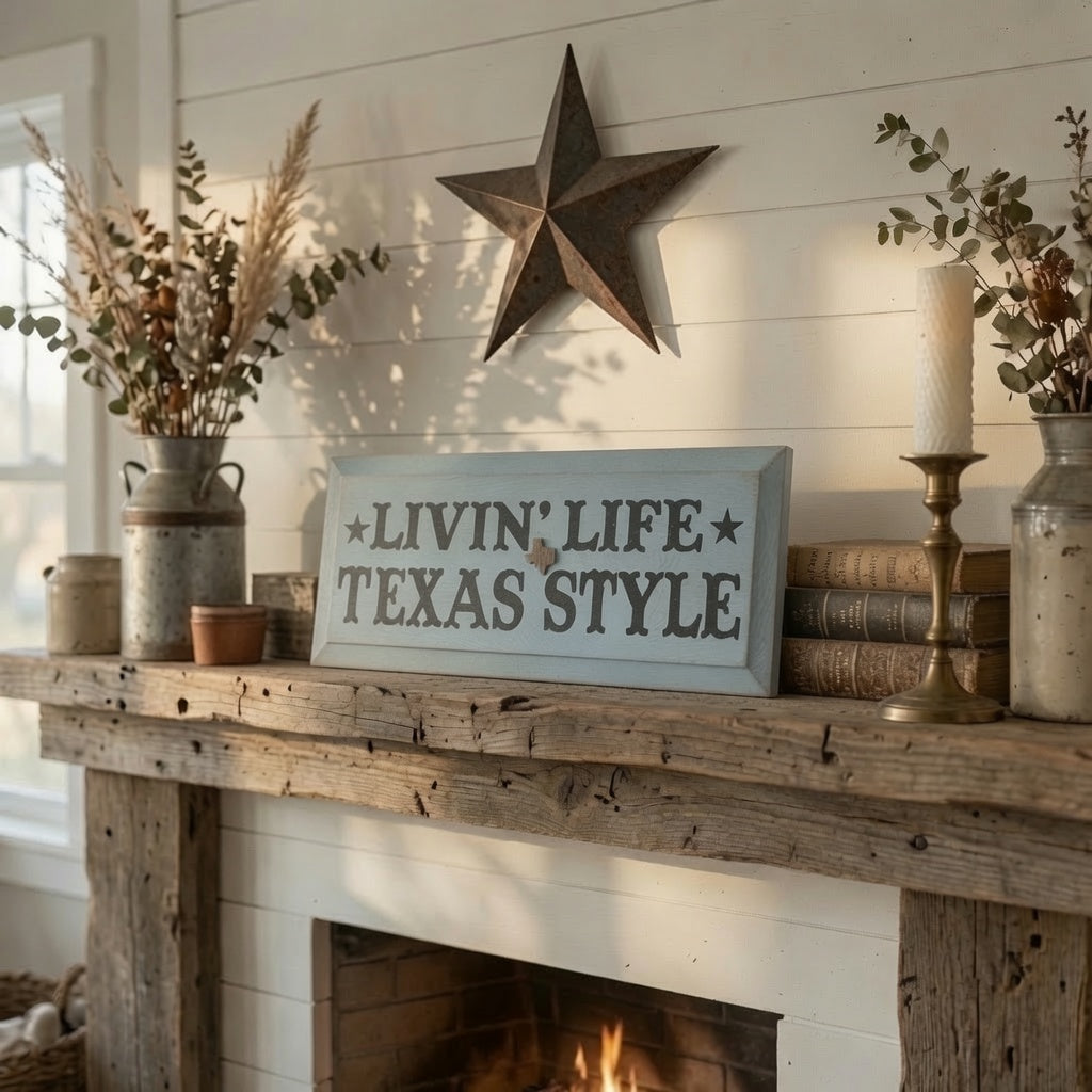 Texas Style Weatherproof Sign for Outdoor Charm and Lasting Pride - White Ranch Studio