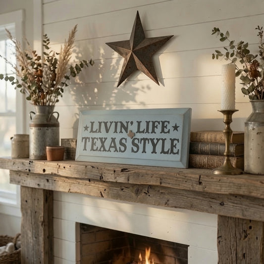 Texas Style Weatherproof Sign for Outdoor Charm and Lasting Pride - White Ranch Studio